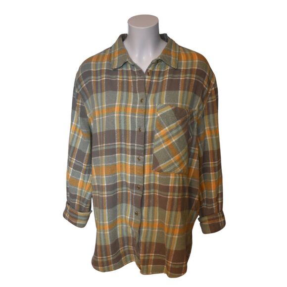 aerie Tops - Aerie Oversized Plaid Flanner Warm Fall Winter Womens Medium